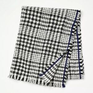Loft Houndstooth Scarf Black White Blanket Wrap